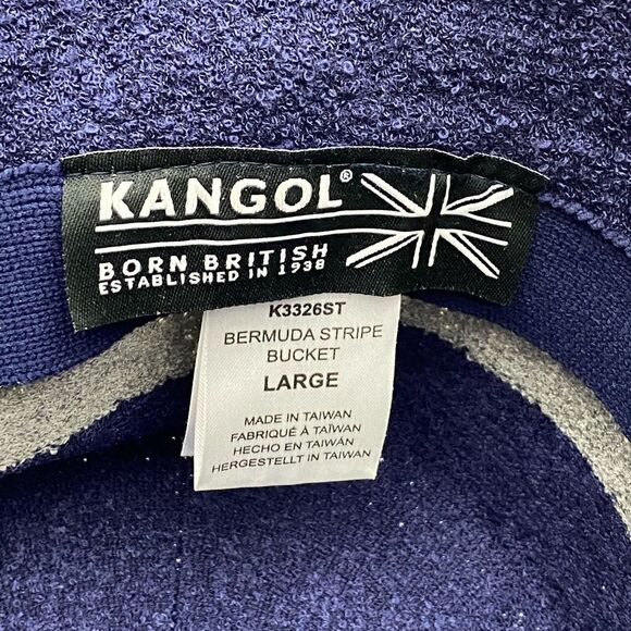 Kangol Bucket Hat Men’s Navy | White Bermuda Stripe Pre-Owned - Picture 6 of 6
